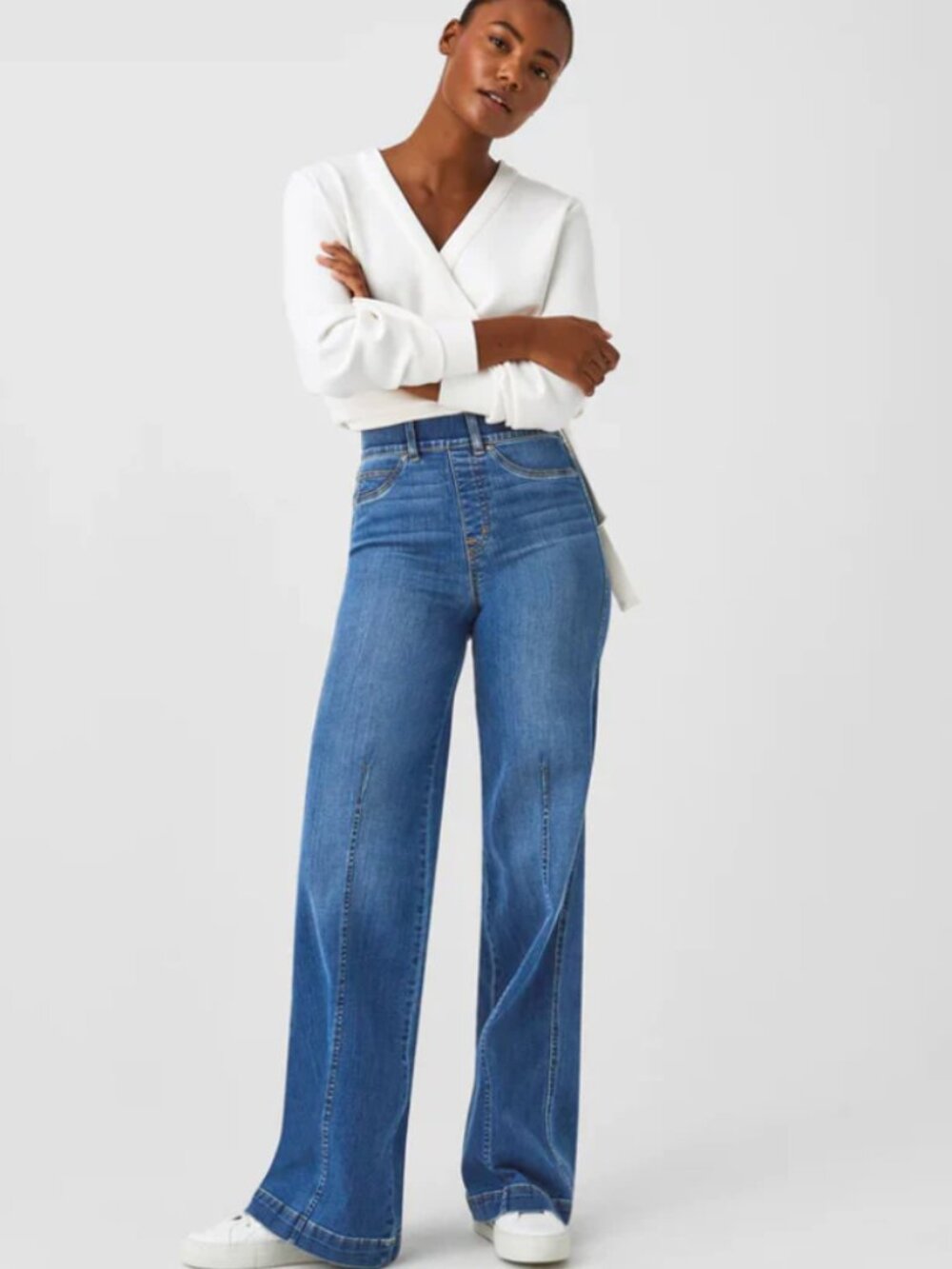 Spanx | Seamed Front Wide Leg Jeans, Vintage Indigo NWT
